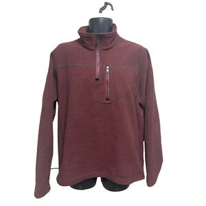 Exofficio Mens Sweater Size Large 1/2 Zip Pullover Red Long Sleeve Casual Top